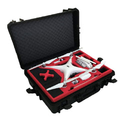 Custodia professionale - Custodia da trasporto adatta per DJI Phantom 4 Professional Plus e Obsidian con spazio per 6 batterie + accessori - MC-CASES - Made in Germany - Custodia per esterni - Impermeabile IP67