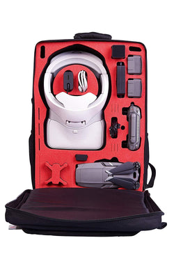 MC-CASES® Zaino da trasporto per DJI Mavic 2 &amp; DJI Goggles e DJI Standard e anche Smart Controller - Spazio per 4 batterie e accessori di MC-CASES - Con mantellina antipioggia